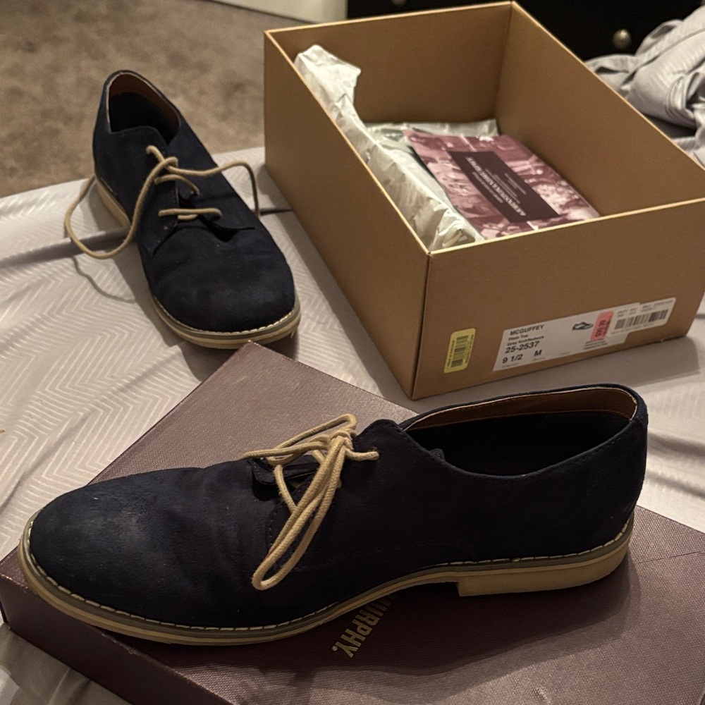 H&M Dark Blue Suede Oxfords